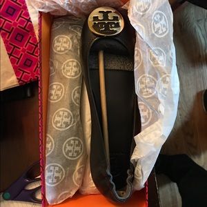 Tory Burch Minnie Travel Leather Ballet Flats